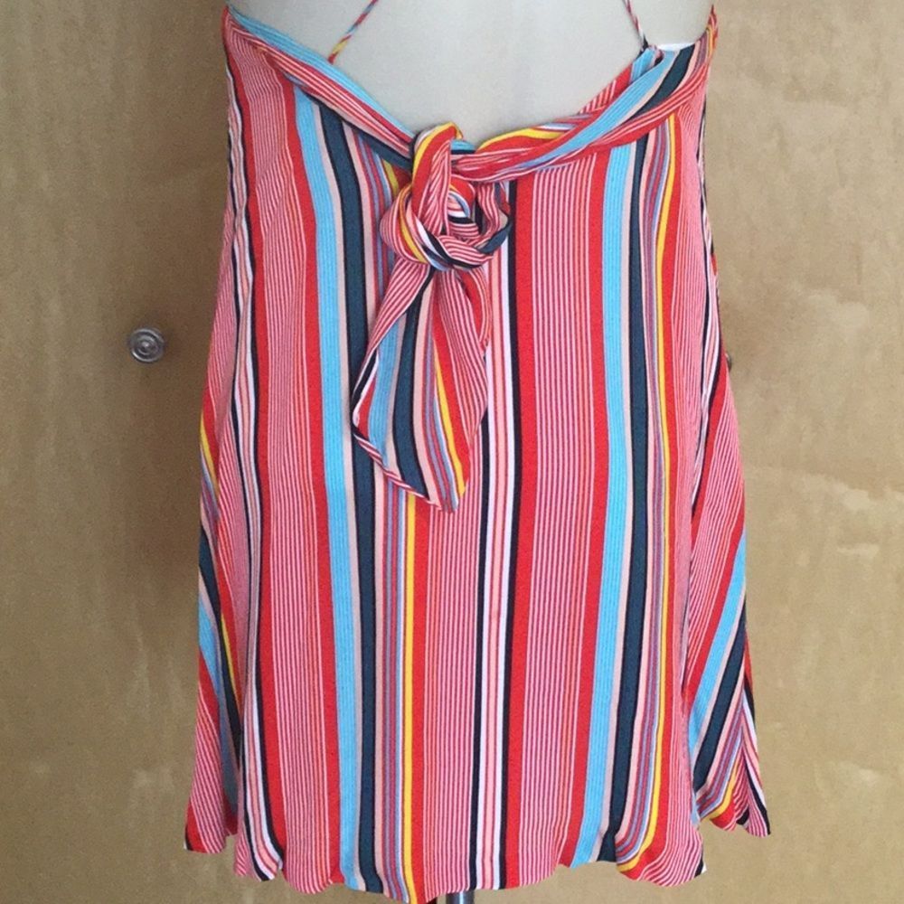 Alice + Olivia Kalia Striped Halter Tie-Back Dress - Picture 10 of 11